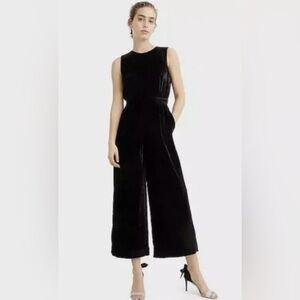 J. Crew Black Velvet Jumpsuit